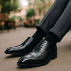 Colin | Men's Leather Brogue Dress Shoes, Formal Cowhide Loafers | Animated Apparel