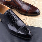 Colin | Men's Leather Brogue Dress Shoes, Formal Cowhide Loafers | Animated Apparel