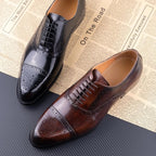 Colin | Men's Leather Brogue Dress Shoes, Formal Cowhide Loafers | Animated Apparel