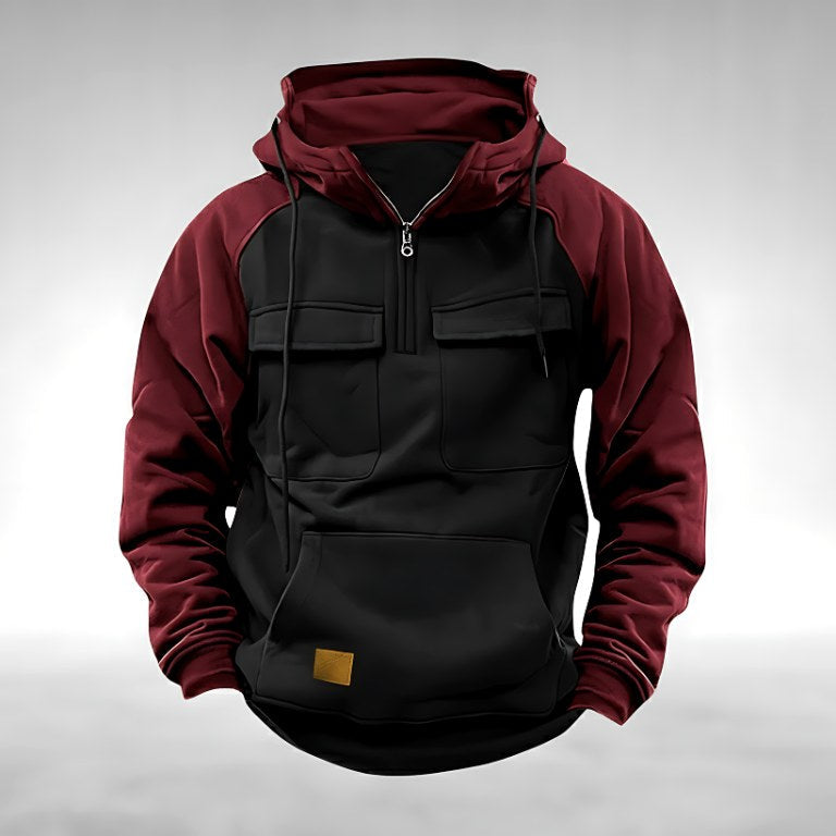 Colin | Men's Thick Cotton-Blend Hoodie, Warm Utility Hoodie | Animated Apparel | Pink