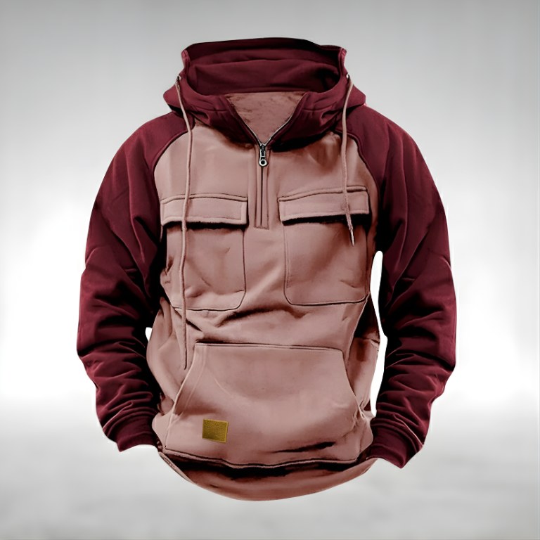 Colin | Men's Thick Cotton-Blend Hoodie, Warm Utility Hoodie | Animated Apparel | Grey