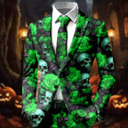 Colton | Women's Statement Blazer with Skull Print, Tailored Blazer | Animated Apparel | Green