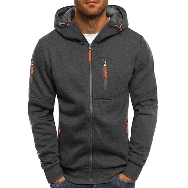 Connor | Men's Cotton Zip-Up Hoodie, Standard Fit Hooded Jumper | Animated Apparel