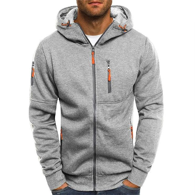 Connor | Men's Cotton Zip-Up Hoodie, Standard Fit Hooded Jumper | Animated Apparel