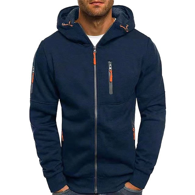 Connor | Men's Cotton Zip-Up Hoodie, Standard Fit Hooded Jumper | Animated Apparel