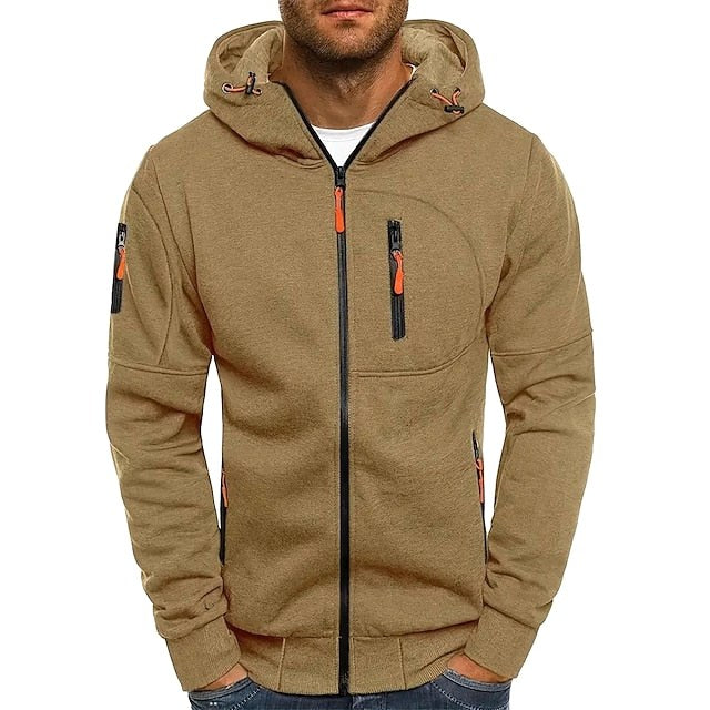 Connor | Men's Cotton Zip-Up Hoodie, Standard Fit Hooded Jumper | Animated Apparel