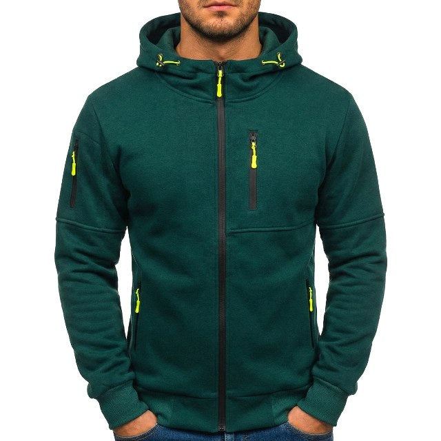 Connor | Men's Cotton Zip-Up Hoodie, Standard Fit Hooded Jumper | Animated Apparel