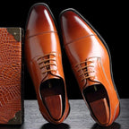 Connor | Men's Formal Lace-Up Dress Shoes, Rounded Toe Loafers | Animated Apparel | Brown