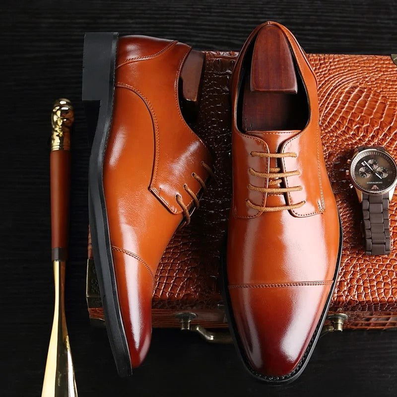 Connor | Men's Formal Lace-Up Dress Shoes, Rounded Toe Loafers | Animated Apparel | Blue