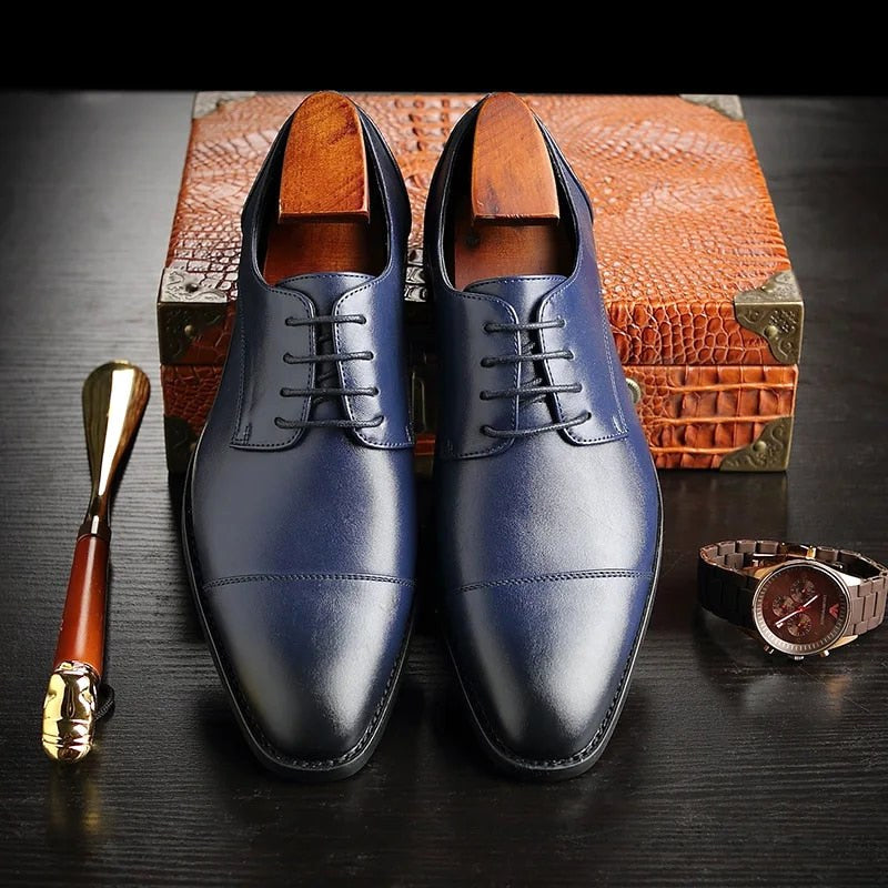 Connor | Men's Formal Lace-Up Dress Shoes, Rounded Toe Loafers | Animated Apparel