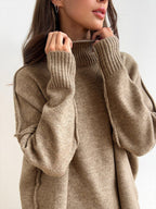 Corinne | Women's Oversized Two-Piece Set, Wide-Leg Turtleneck Lounge Set | Animated Apparel