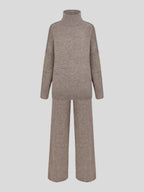 Corinne | Women's Oversized Two-Piece Set, Wide-Leg Turtleneck Lounge Set | Animated Apparel