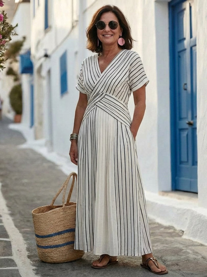 Cressida | Women's V-Neck Short Sleeve Midi Dress - image 5