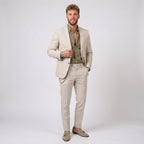 Beau | Men's Slim Fit Linen Suit, Two-Piece Suit | Animated Apparel