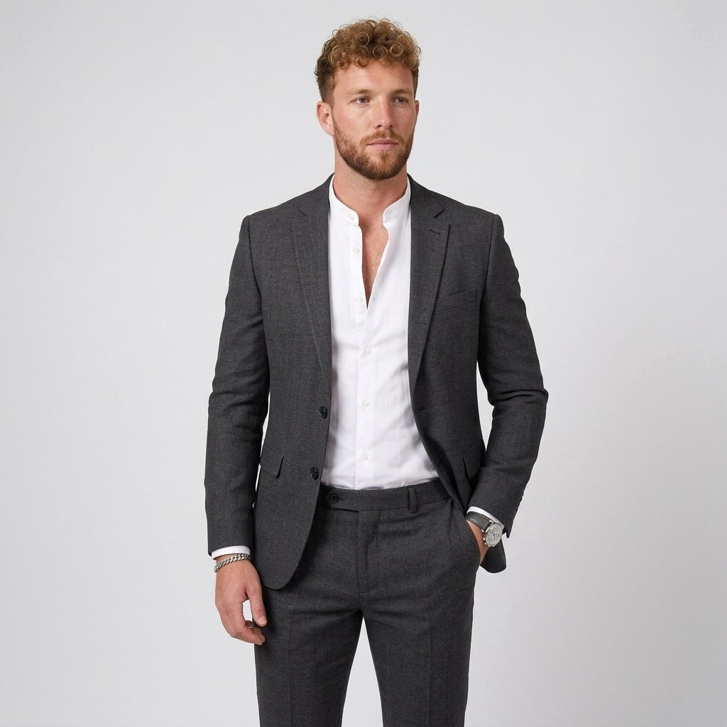 Beau | Men's Slim Fit Linen Suit, Two-Piece Suit | Animated Apparel