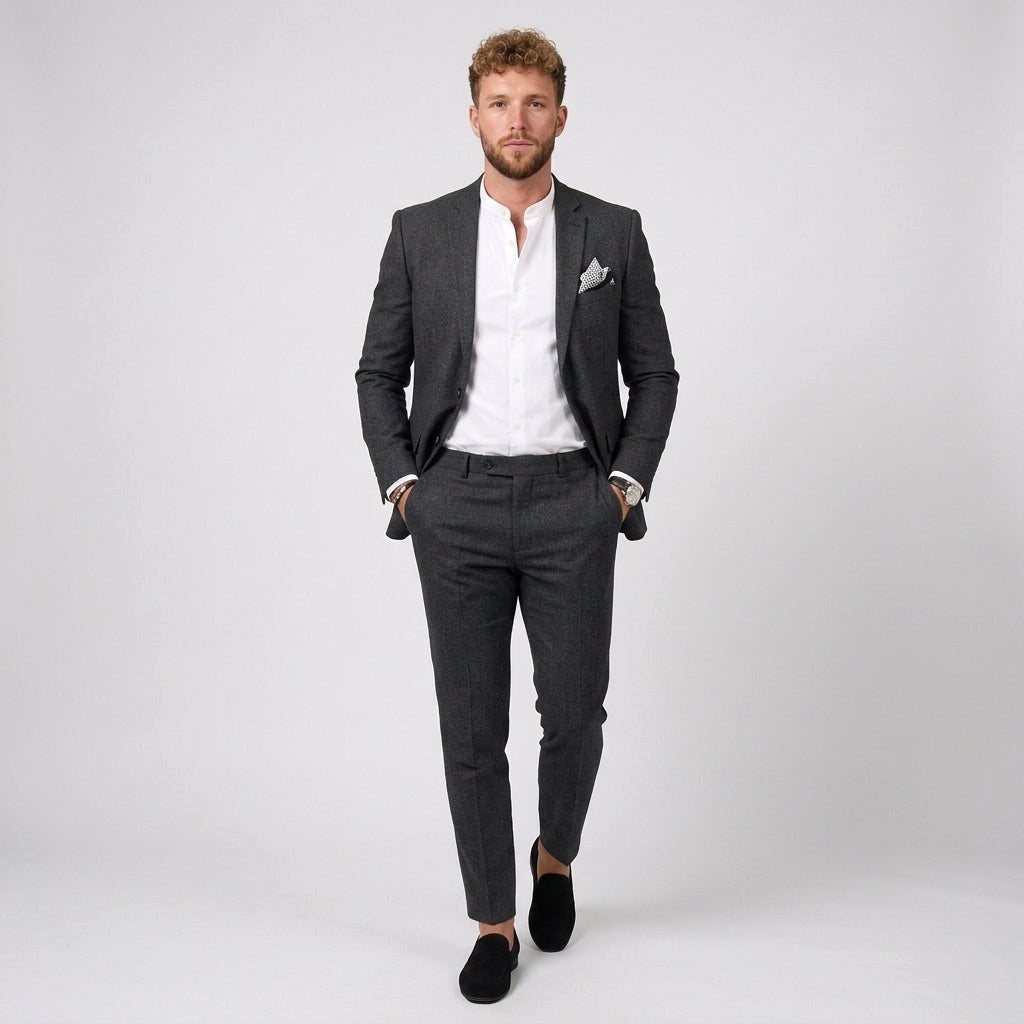 Beau | Men's Slim Fit Linen Suit, Two-Piece Suit | Animated Apparel