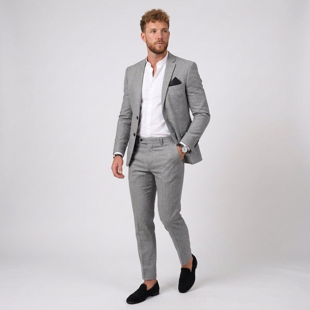 Beau | Men's Slim Fit Linen Suit, Two-Piece Suit | Animated Apparel