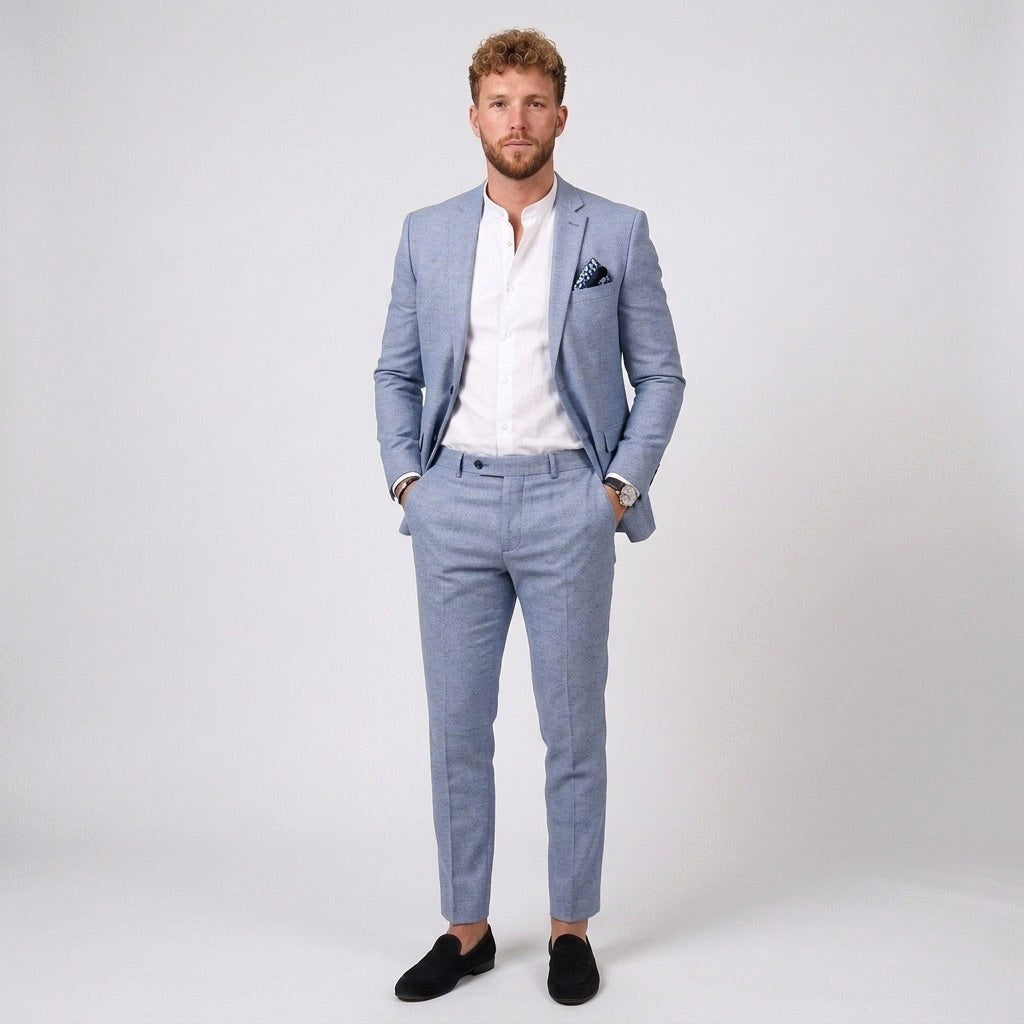 Beau | Men's Slim Fit Linen Suit, Two-Piece Suit | Animated Apparel