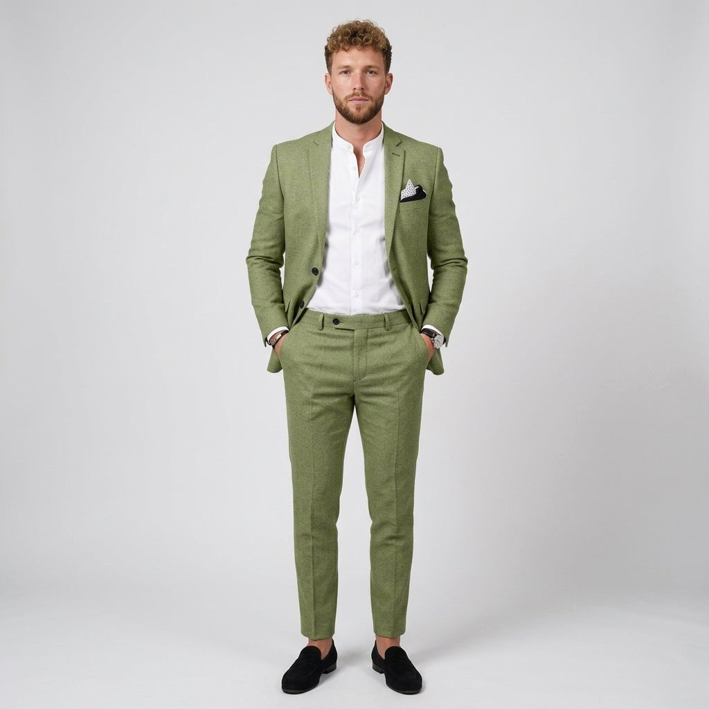 Beau | Men's Slim Fit Linen Suit, Two-Piece Suit | Animated Apparel