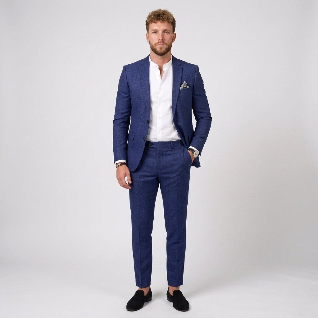 Beau | Men's Slim Fit Linen Suit, Two-Piece Suit | Animated Apparel