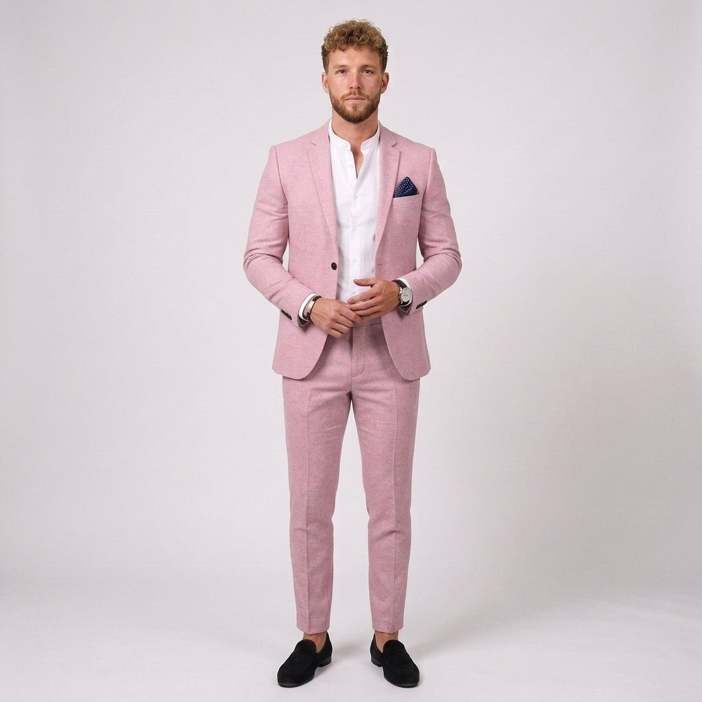 Beau | Men's Slim Fit Linen Suit, Two-Piece Suit | Animated Apparel