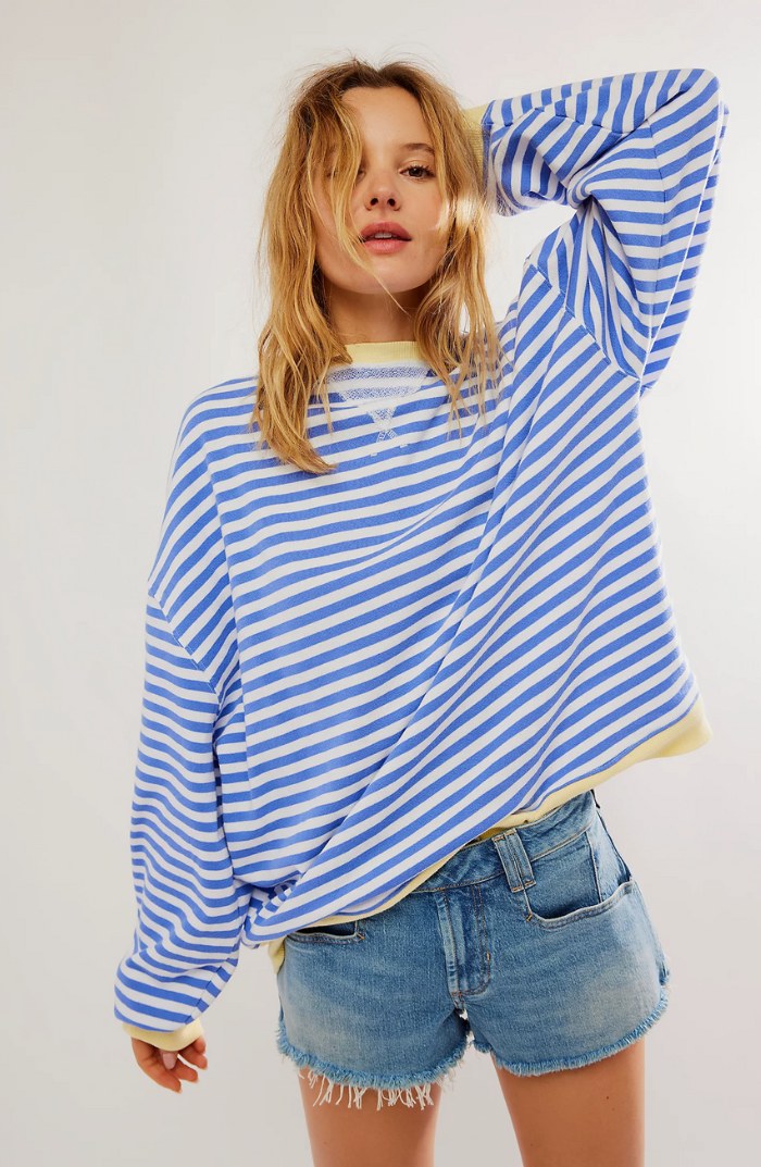 Darcy | Women's Striped Oversized Jumper, Relaxed Fit Knit Top | Animated Apparel | Oranje
