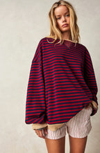 Darcy | Women's Striped Oversized Jumper, Relaxed Fit Knit Top | Animated Apparel