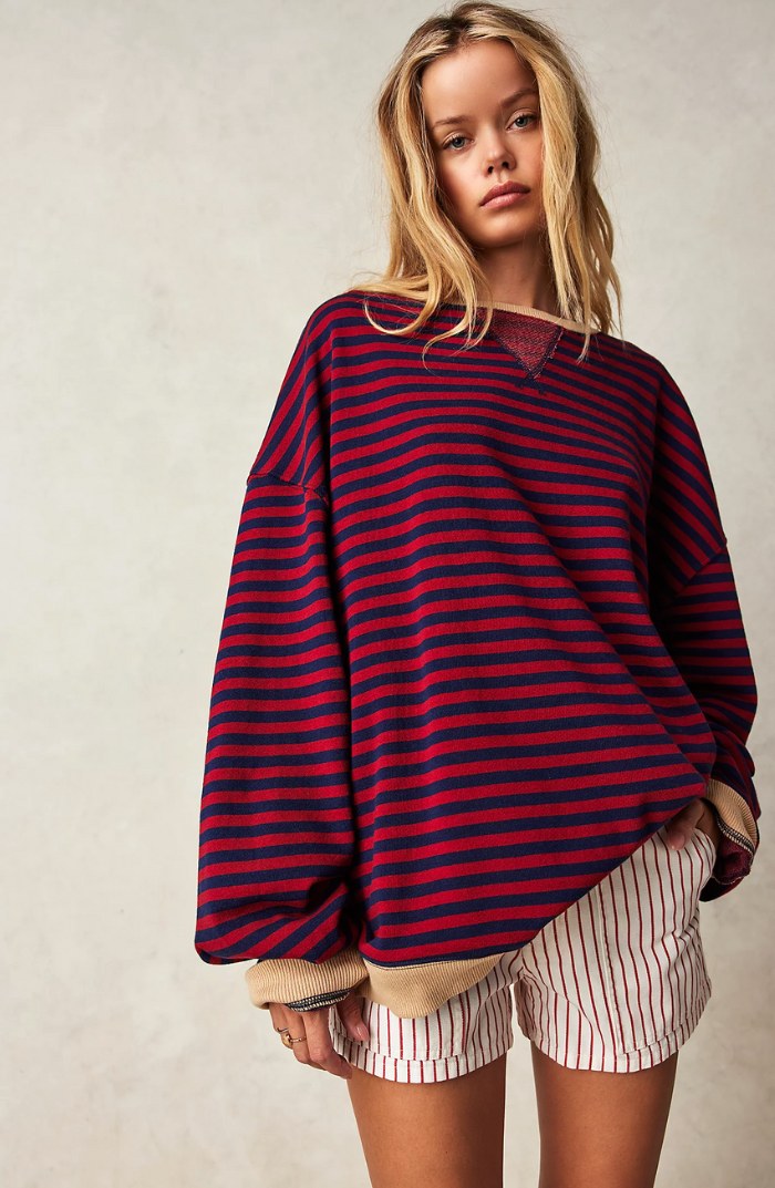 Darcy | Women's Striped Oversized Jumper, Relaxed Fit Knit Top | Animated Apparel