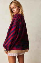 Darcy | Women's Striped Oversized Jumper, Relaxed Fit Knit Top | Animated Apparel