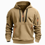 David | Men's Lightweight Hoodie with Adjustable Hood and Half-Zipper, Relaxed-Fit Hooded Jumper | Animated Apparel