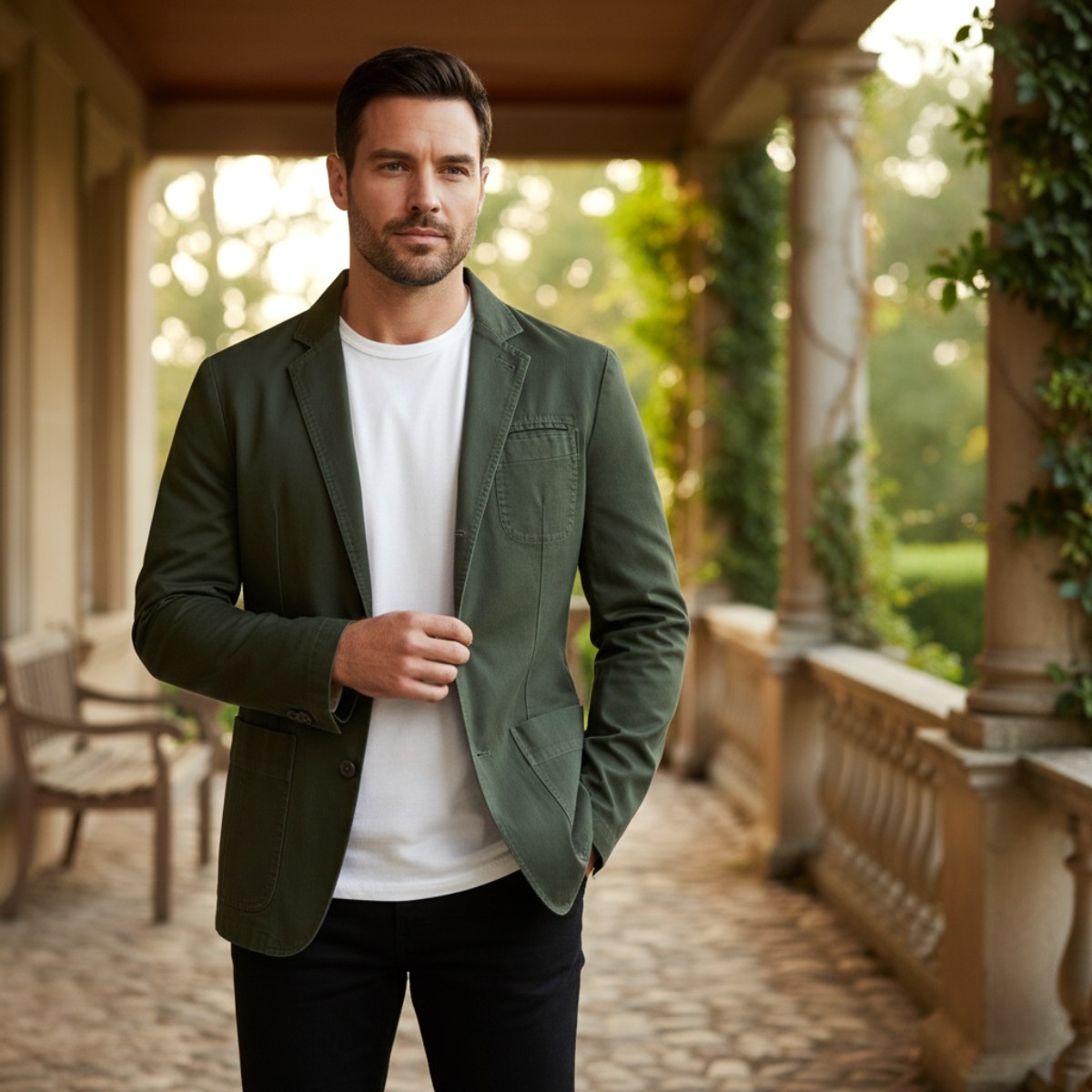 Dawson | Men's Lightweight Water-Resistant Jacket, Tailored Blazer Jacket | Animated Apparel