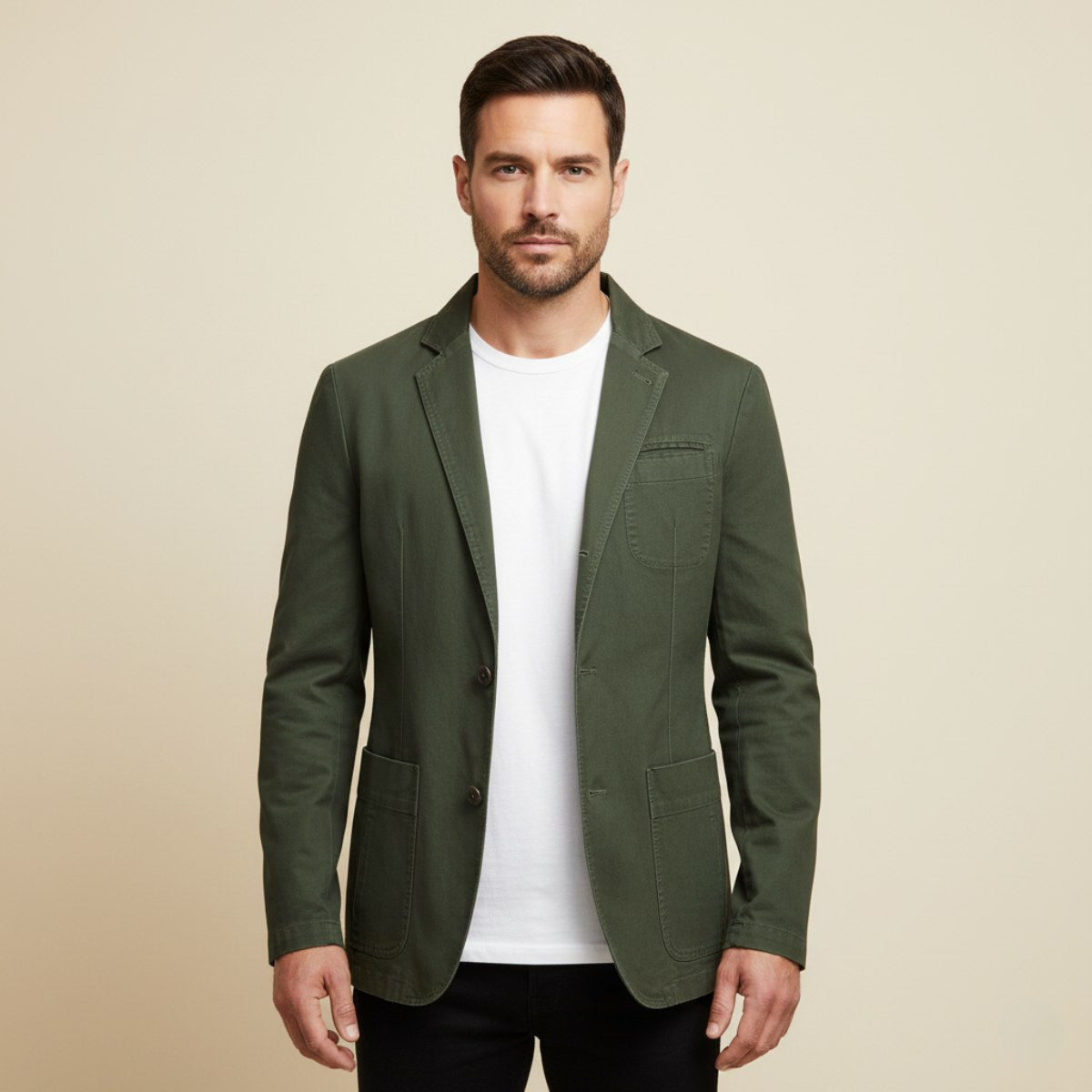 Dawson | Men's Lightweight Water-Resistant Jacket, Tailored Blazer Jacket | Animated Apparel | Black