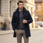 Dean | Men's Wool Blend Winter Coat, Structured Trench-Inspired Coat | Animated Apparel