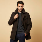 Dean | Men's Wool Blend Winter Coat, Structured Trench-Inspired Coat | Animated Apparel