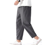 Declan | Men's Cropped Trousers with Drawstring Waist, Relaxed-Fit Casual Trousers | Animated Apparel