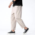 Declan | Men's Cropped Trousers with Drawstring Waist, Relaxed-Fit Casual Trousers | Animated Apparel
