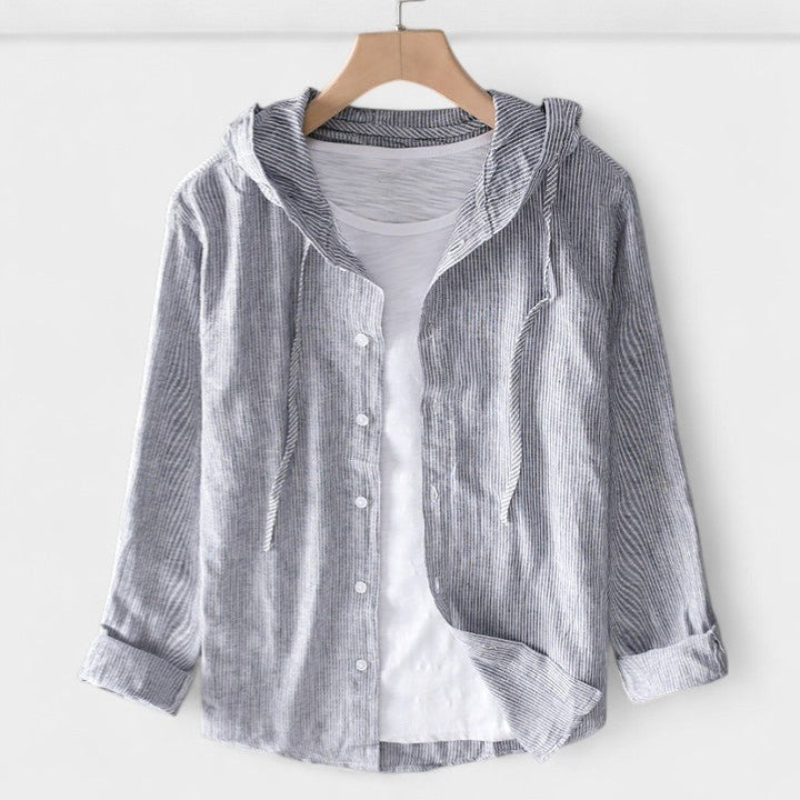 Delaney | Women's Elegant Hooded Blouse - White