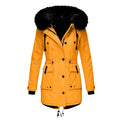 Delaney | Women's Hooded Parka Coat, Full-Length Winter Coat | Animated Apparel | Gold