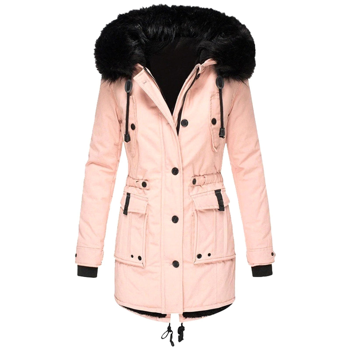 Delaney | Women's Hooded Parka Coat, Full-Length Winter Coat | Animated Apparel | Pink