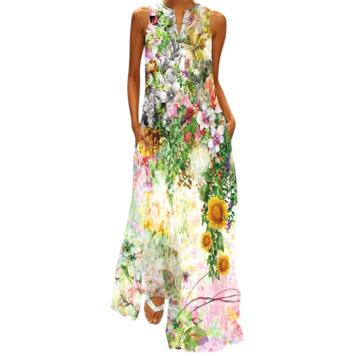 Delilah | Women's Open Neckline Maxi Dress - Multicolor | Floral