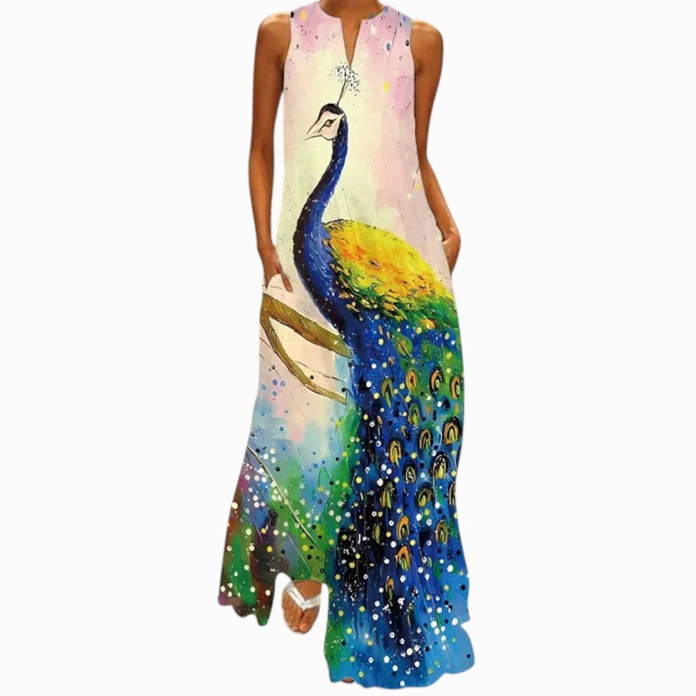 Delilah | Women's Open Neckline Maxi Dress - Pastel | Peacock