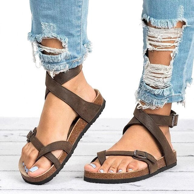 Delilah | Women's Orthopedic Adjustable Comfort Sandals - Brown