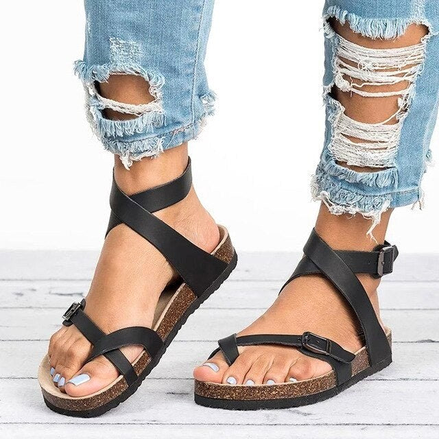 Delilah | Women's Orthopedic Adjustable Comfort Sandals - Black