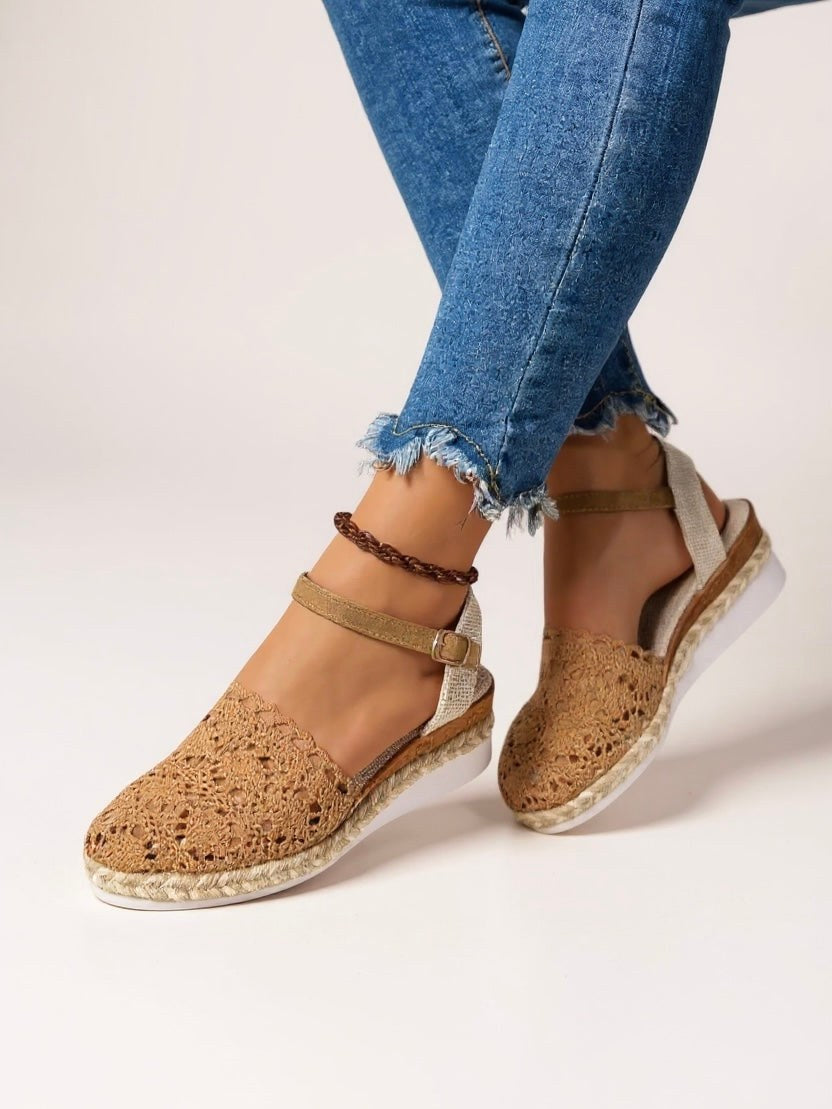 Delilah | Women's Orthopedic Closed Toe Espadrille Sandals - Beige