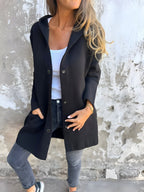Denise | Women's Hooded Cotton-Blend Jacket, Relaxed Transitional Jacket | Animated Apparel | Green