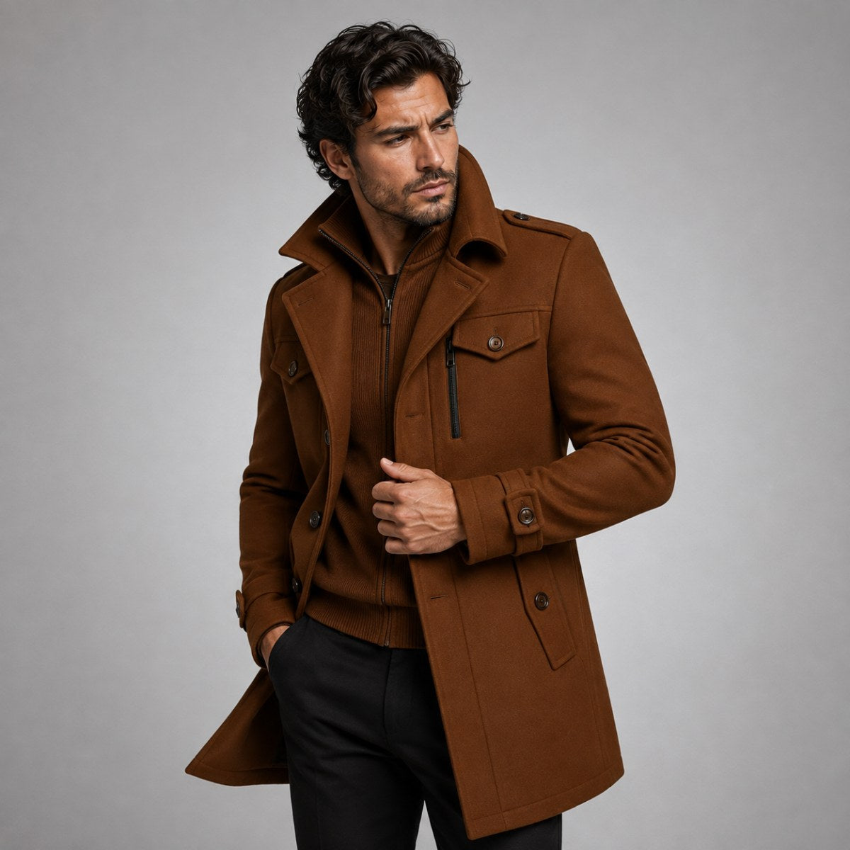 Derek | Women's Tailored Warm Coat, Structured Autumn Coat | Animated Apparel