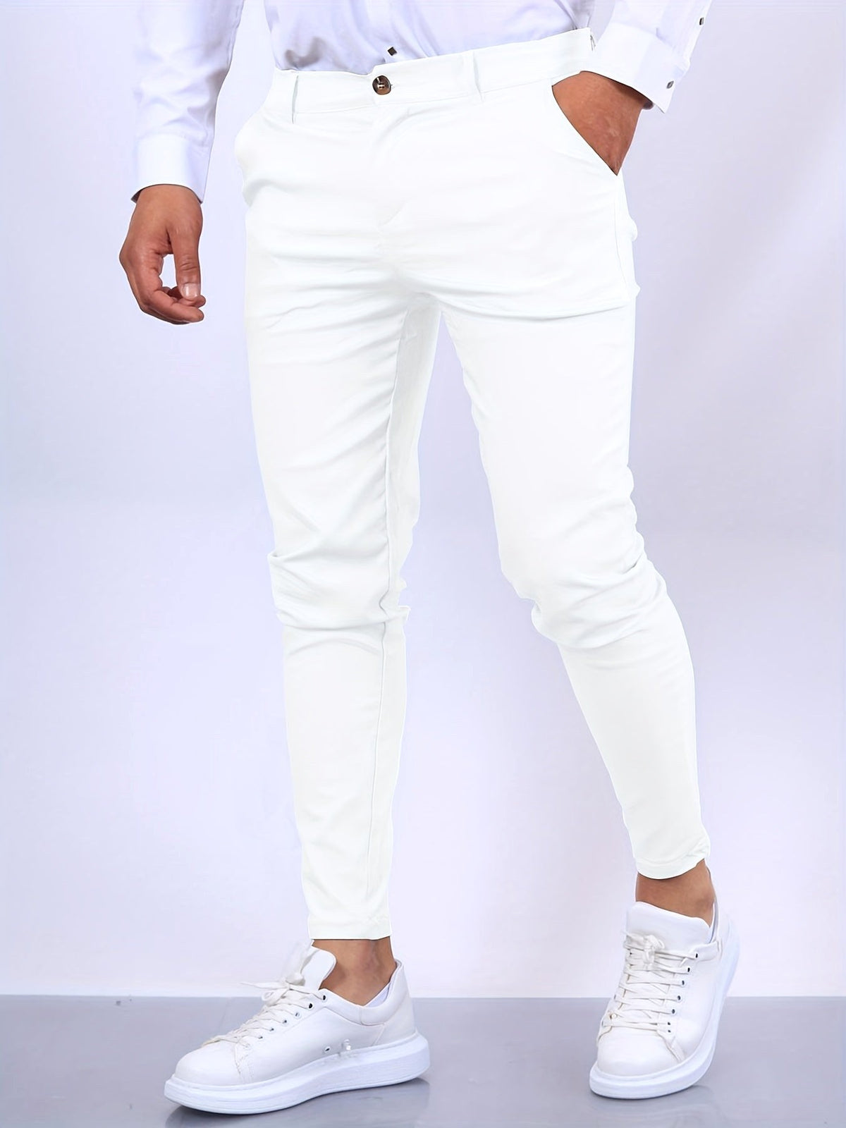 Desmond | Men's Skinny-Fit Stretch Chinos, Contemporary Tapered Trousers | Animated Apparel