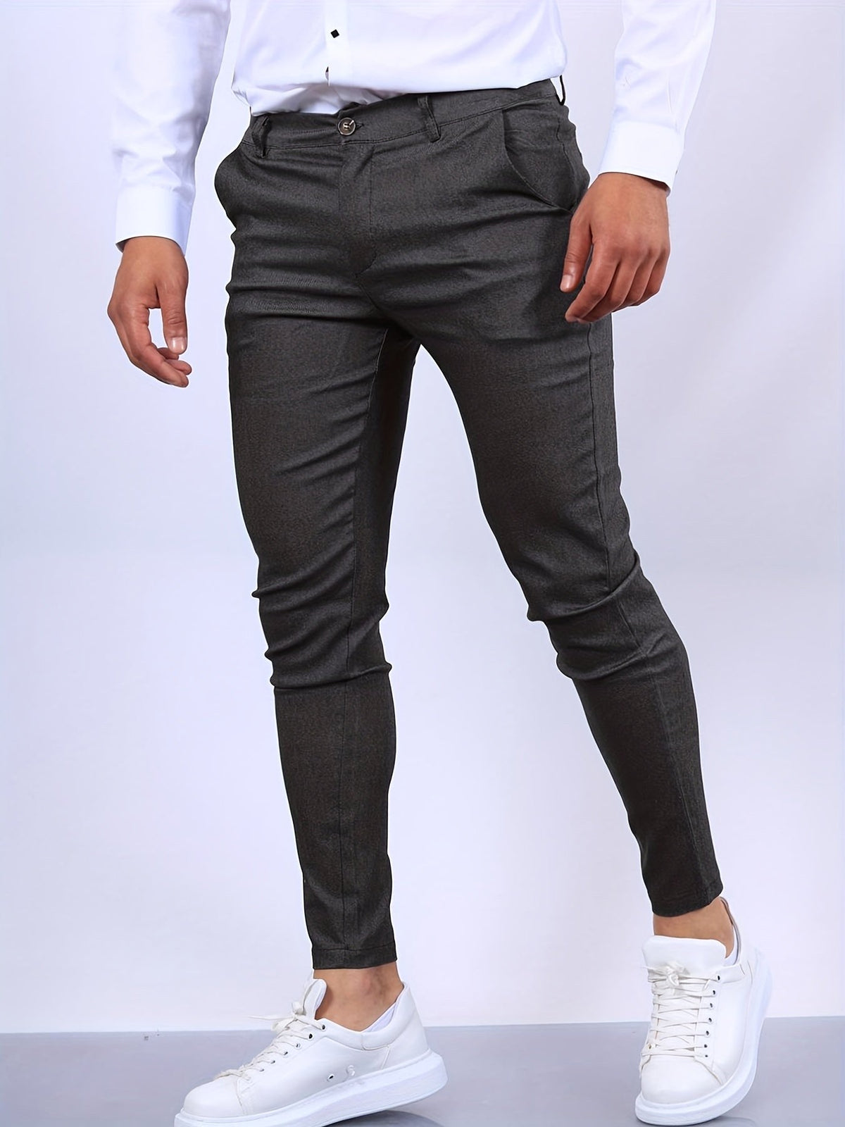 Desmond | Men's Skinny-Fit Stretch Chinos, Contemporary Tapered Trousers | Animated Apparel