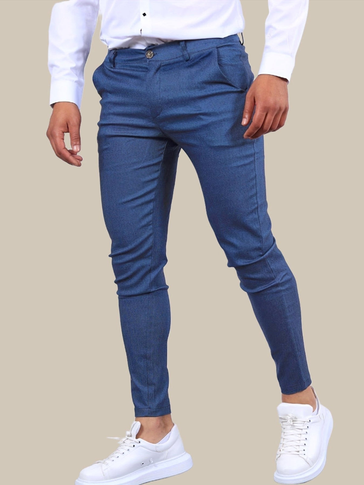 Desmond | Men's Skinny-Fit Stretch Chinos, Contemporary Tapered Trousers | Animated Apparel