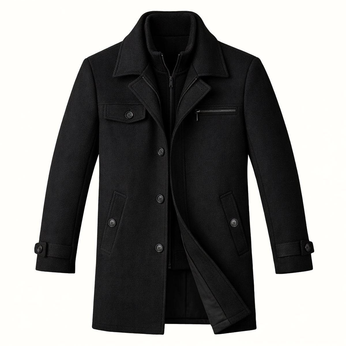 Devin | Men's Wool Blend Jacket, Tailored Smart Jacket | Animated Apparel | Black